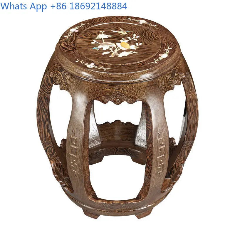 Round Wooden Stool Small Bench for Adults Multi Purpose Handcrafted Solid Wood Seat Ideal for Home School Music Use