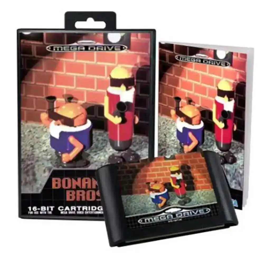 HOT Bonanza Bros con caja y manual para cartucho de juego Sega MD de 16 bits, sistema Megadrive Genesis