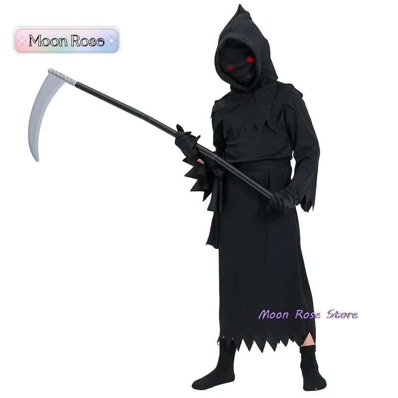 New Children's Halloween Cos Costume Grim Reaper Costume Cosplay Props Sickle Clothes Stage Performance Costume