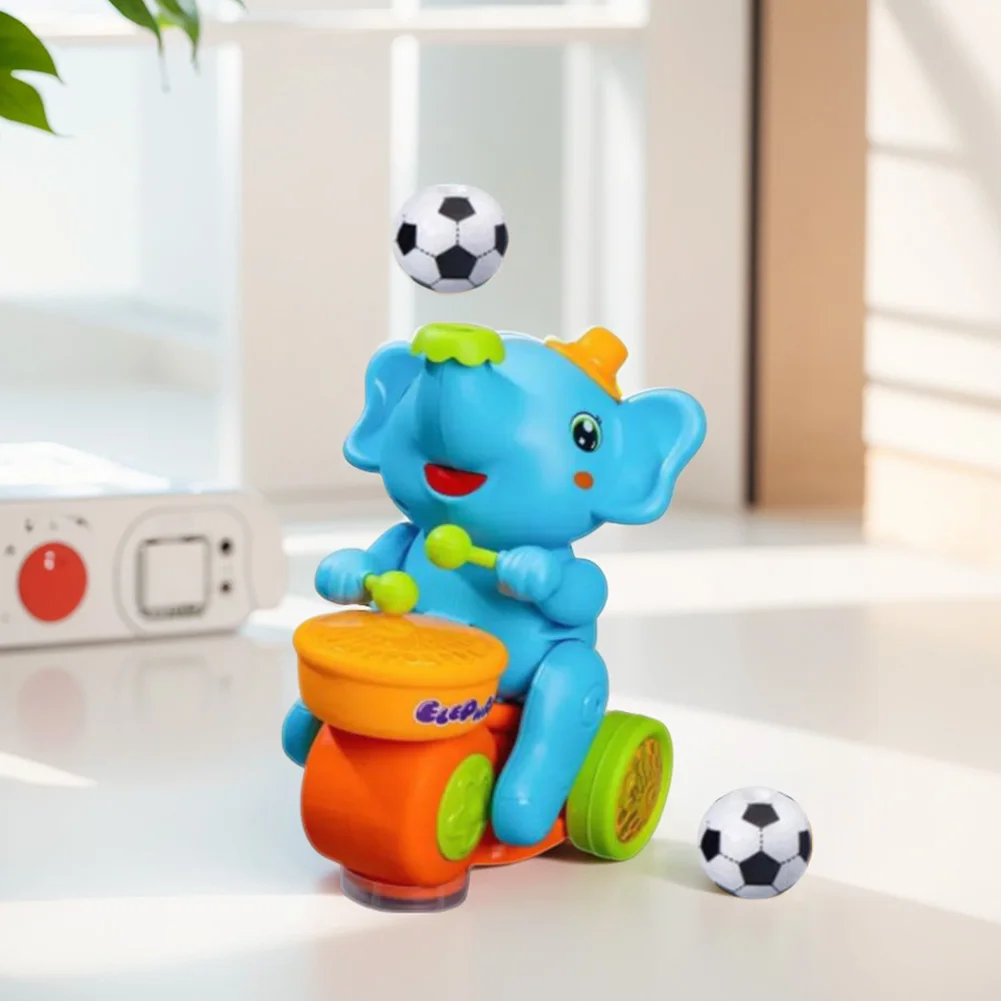 Musical Walking Elephant Toy Elephant Drummer Toy with 2 Levitation Ball Animal Walking Toy Battery Operated for Boys Girls