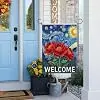 Vincent Van Gogh Starry Night Welcome Garden Flag 12x18 Inch Double Sided – Red Peony Floral Outdoor Yard Decoration for Por cci