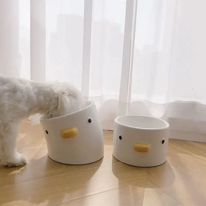 Pet bowl cat and dog food bowl neck guard cat and dog bowl slow food bowl ceramic drinking bowl cat and dog food bowl