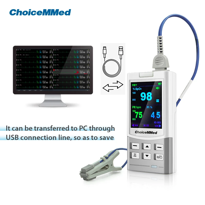 ChoiceMMed Veterinary Monitor Portable Handheld Rechargeable Medical Pulse Oximeter Health Monitors SPO2 PI PR Oximetro For Vet