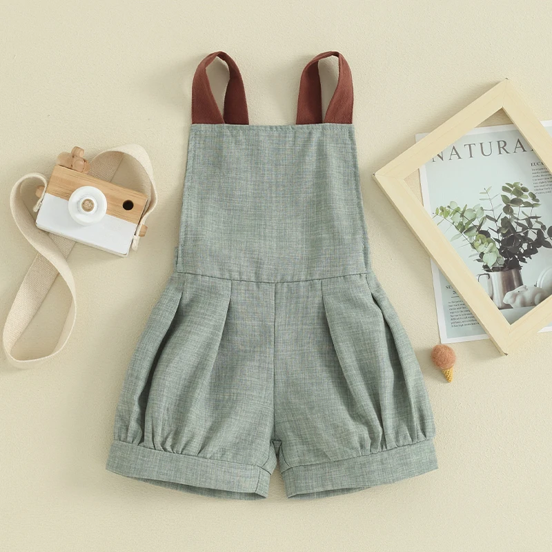 Summer Newborn Infant Baby Boys Romper Cotton Sleeveless Patchwork Straps Infant Romper Playsuit Jumpsuit Fashion Baby Clothing