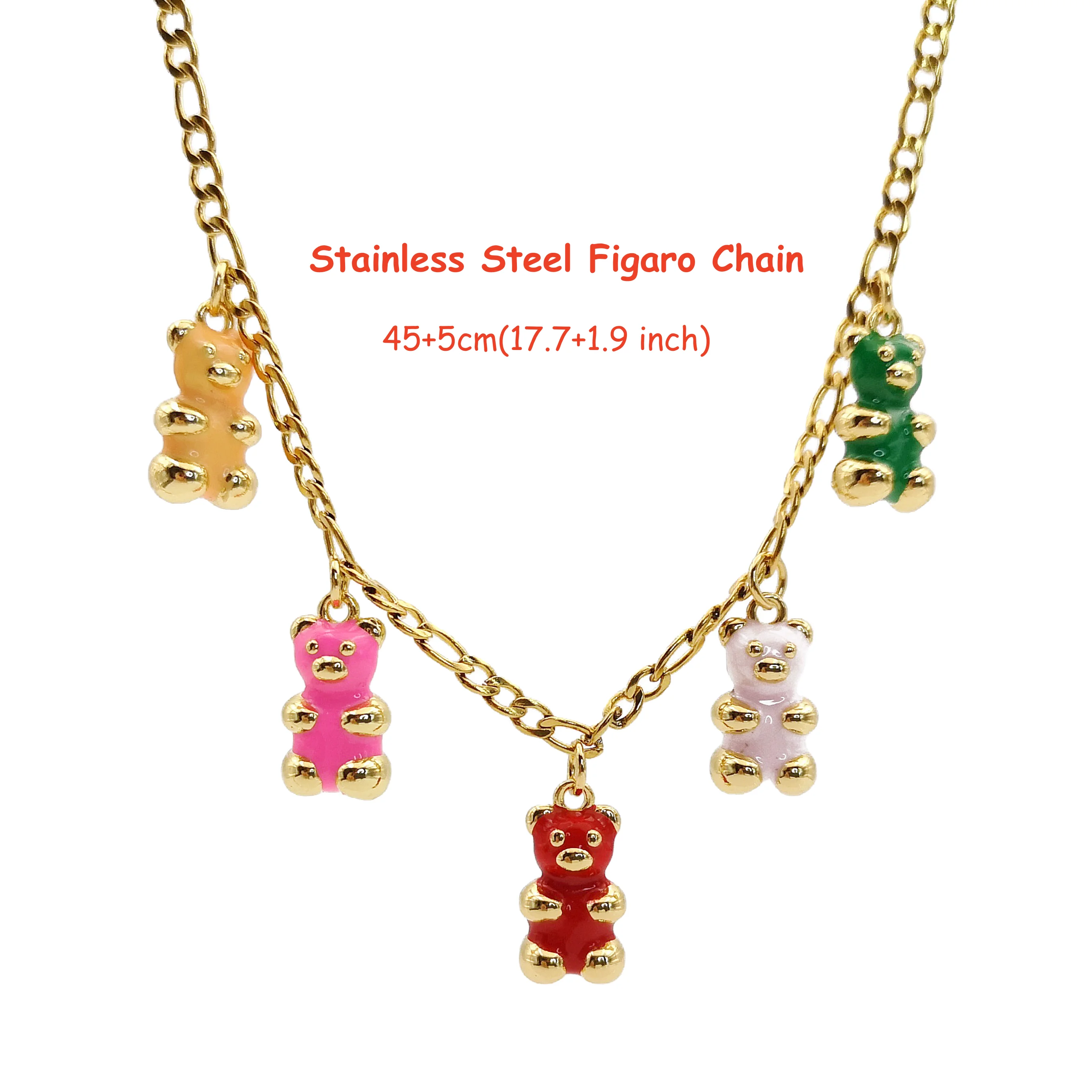 

Позолоченные подвески в виде обнимающегося медведя, милые мультяшные эмалевые животные, ожерелье, разноцветный сидящий медведь, кулон, ювелирное изделие, подарок для женщин и девочек, оптовая продажа