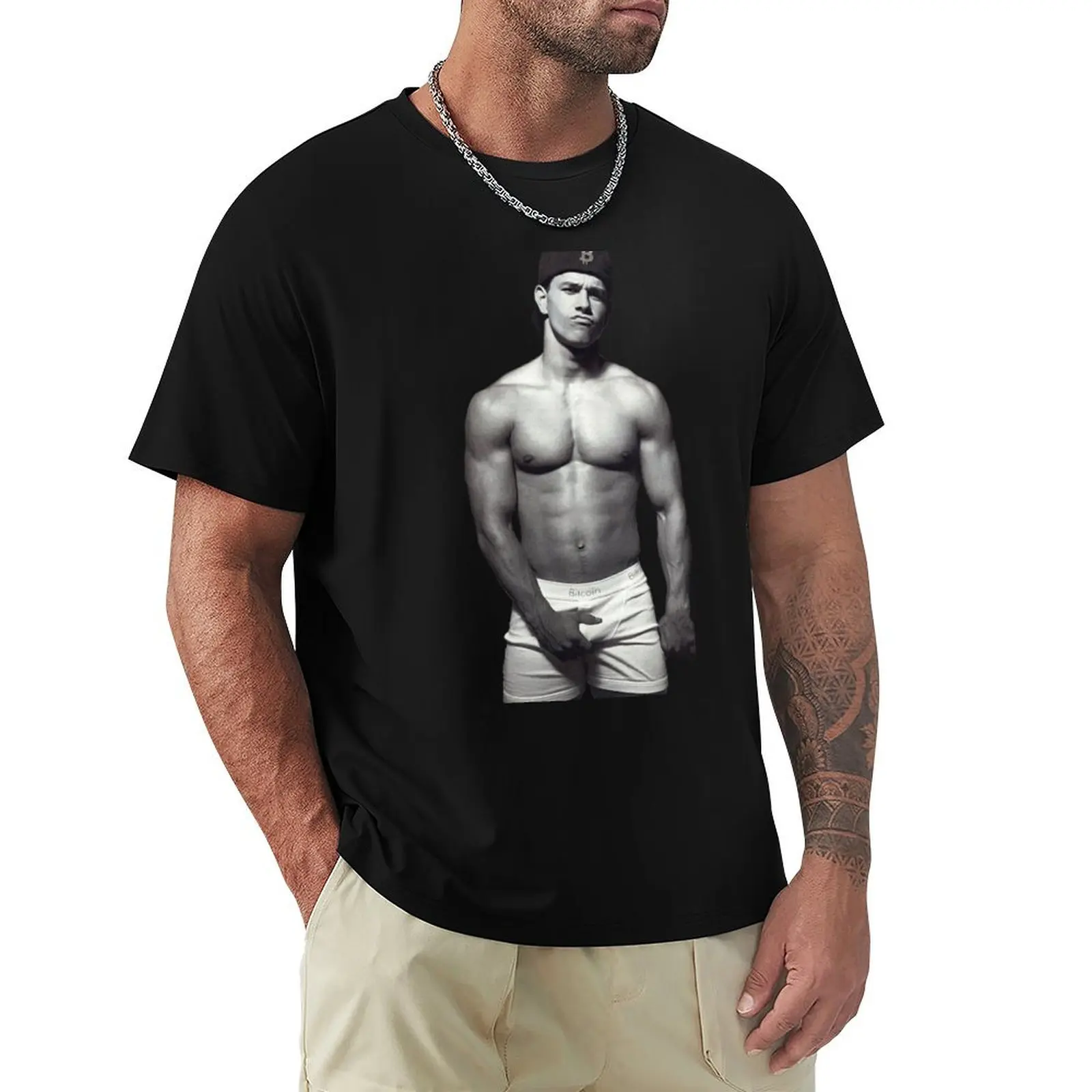 Camiseta Marky Mark Bitcoin, camiseta deportiva de algodón de manga corta