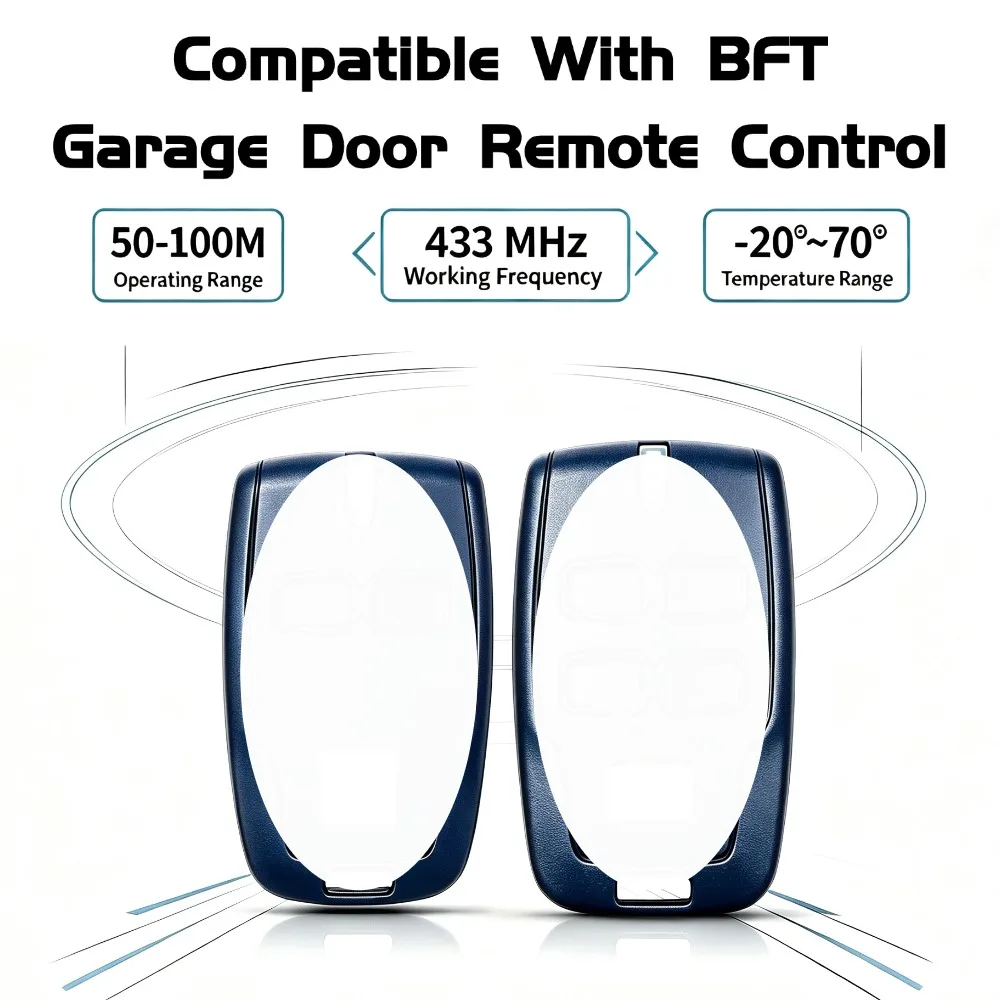 Compatible With BFT B RCB02 RCB04 433.92MHz 2/4 Button Rolling Code Remote Control Transmitter Key Fob For Garage Door Opener