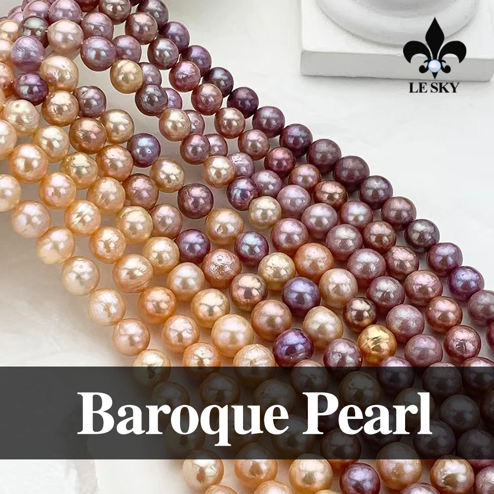 Baroque Edison Pearl Beads Round Natural Freshwater Pearl Looose Spacer Beaded for Making DIY Jewerly Necklace Bracelet 36cm