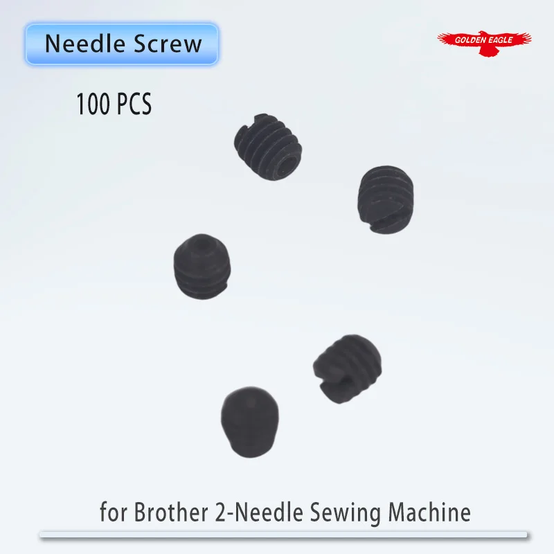 100 PCS Needle Set Screw Fit Brother LT2-B845,T-8450,T-8452,T-8750,T-8752, JACK JK-58450 Double Needle Sewing Machine Parts