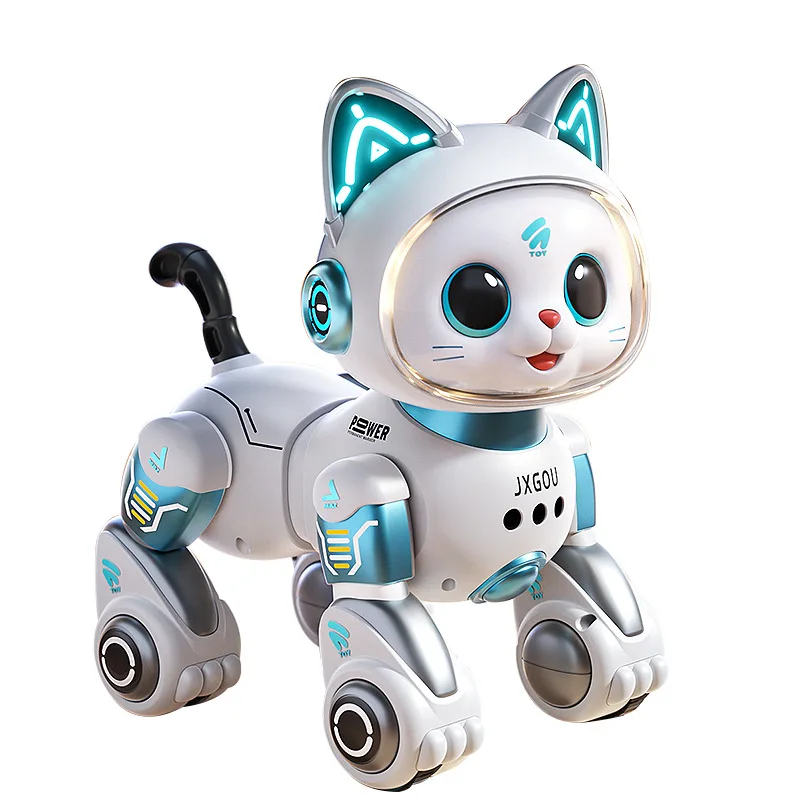 Brinquedo robótico inteligente para gatos – Robô interativo para caminhada e meow para meninos/meninas de 1 a 3 anos com controle remoto