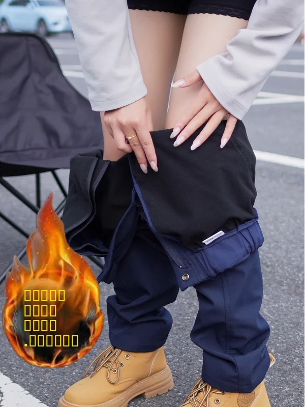 

Мужские высокие брюки-карго на флисовой подкладке для осени и зимы, ветрозащитные, водонепроницаемые, для походов, в американском стиле, повседневные