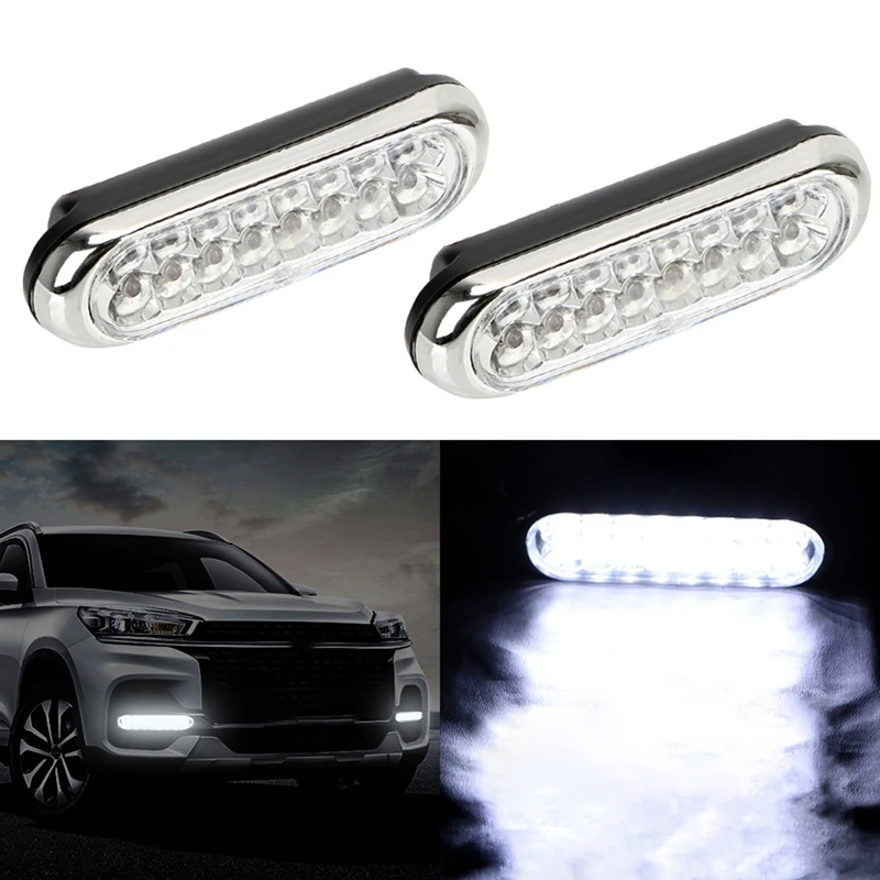 2PCS Car Light 16LED Daytime Running Light Fog White Light DRL Daytime Running Lamp Universal