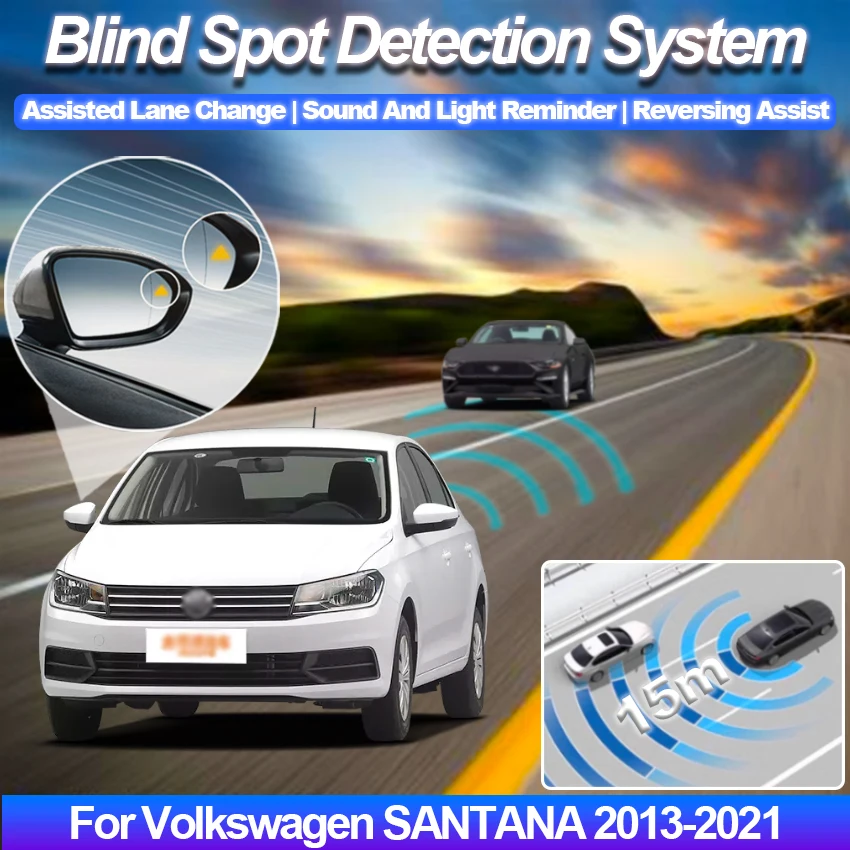 Car Blind Spot Detection System BSD BSA BSM Car Sensors Drive Rear Mirror Monitoring For Volkswagen SANTANA 2013-2021