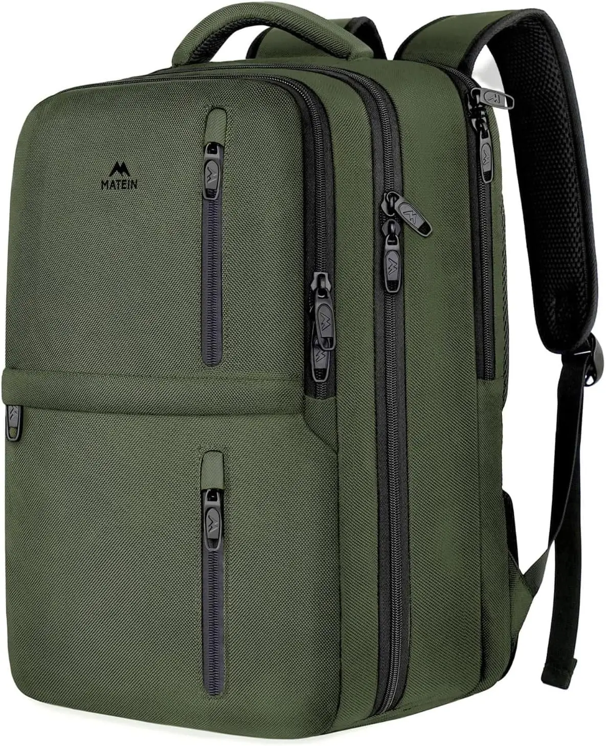 Large Travel Laptop Backpack with Shoe Compartment, Water Resistant Weekender Bag Fits 17 Inch Laptop, Green