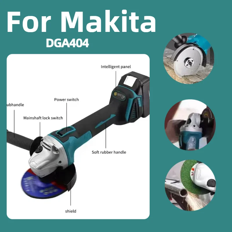 New For Makita DGA404 Brushless Lithium Electric Angle Grinder Rechargeable Cutting Machine High Power Machine Power Tool  18V