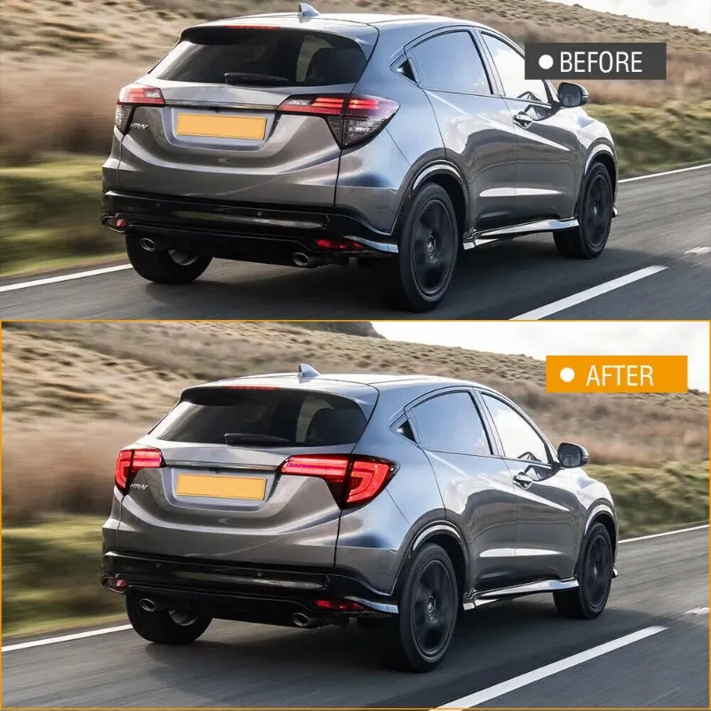 Red LED Turn Signal Tail Lights For Honda HRV VEZEL 2016-2019, Plug and Play Brake Lamps Assembly