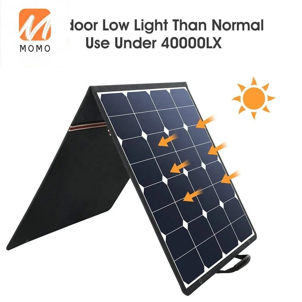 50W Portable Solar Panel Foldable Solar Charger with 5V USB 18V DC Output Compatible with Portable Generator Smartphones