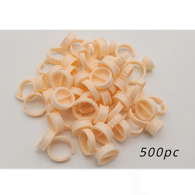 500Pcs Silicone Tattoo Cups Holder Pigment Disposable Microblading Glue Rings Permanent Makeup lnk Rings Accessories for Eyebrow