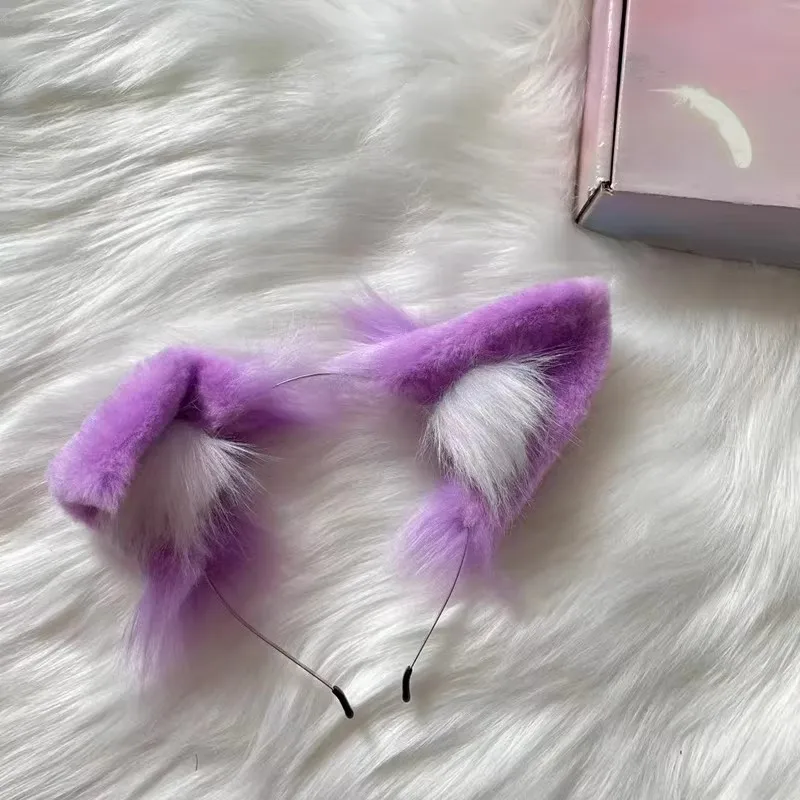 ที่คาดผมหางหมาป่าสีม่วง งานแฮนด์เมดคุณภาพสูง สำหรับสาวๆ ผู้หญิง คอสเพลย์ฮาโลวีน คริสต์มาส