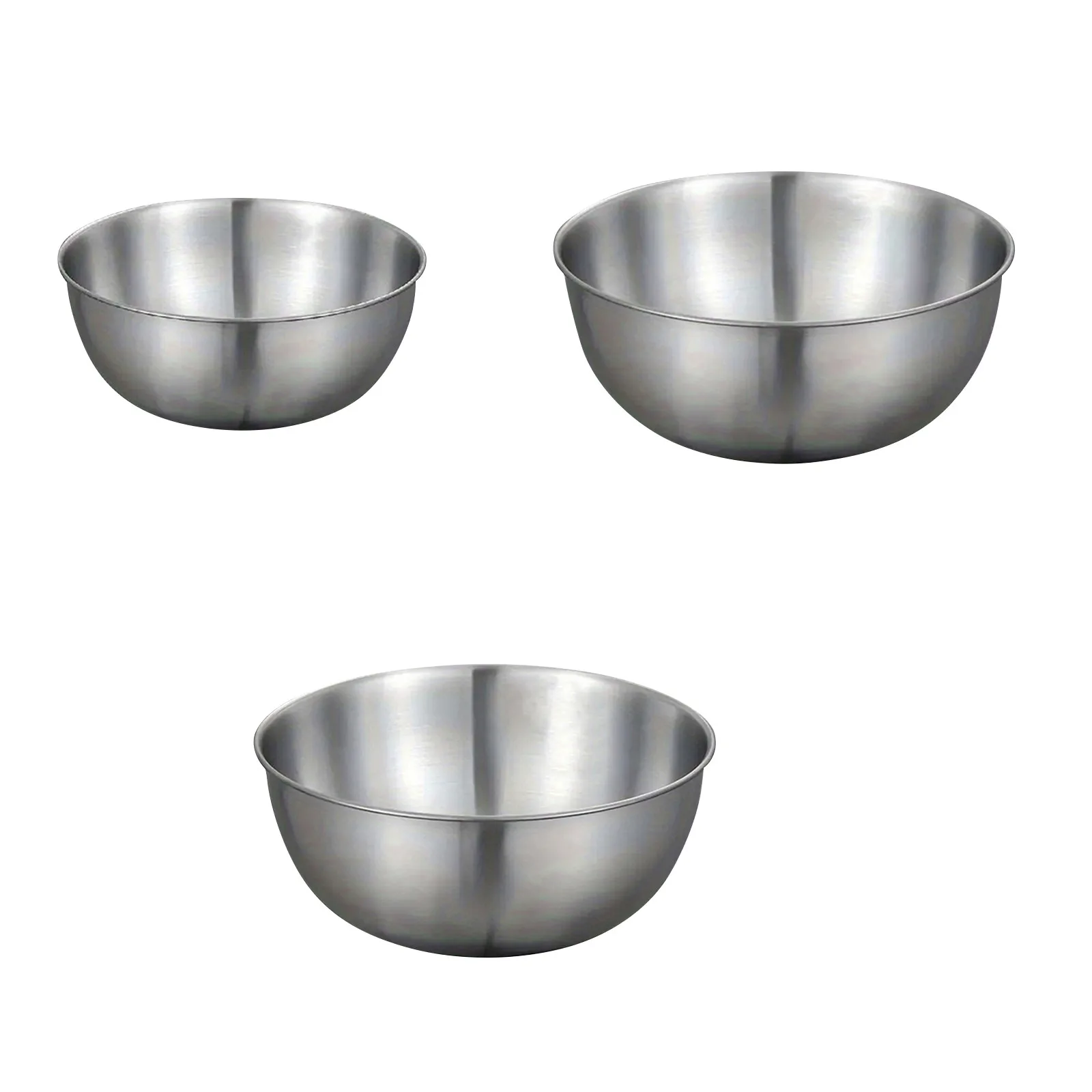 3pcs Stainless Steel Bowl Set With Scale For Cooking Baking Food Storage Large Capacity Mixing Bowls For Home Kitchen Essentials