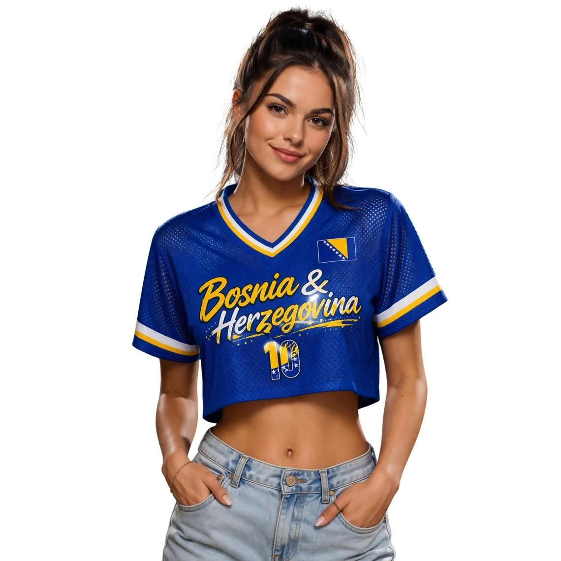 Algeria Crop Top Jersey 3D Mesh Soccer Shirt Women Custom Name Number 2026, Women's Sports T-Shirts Gift