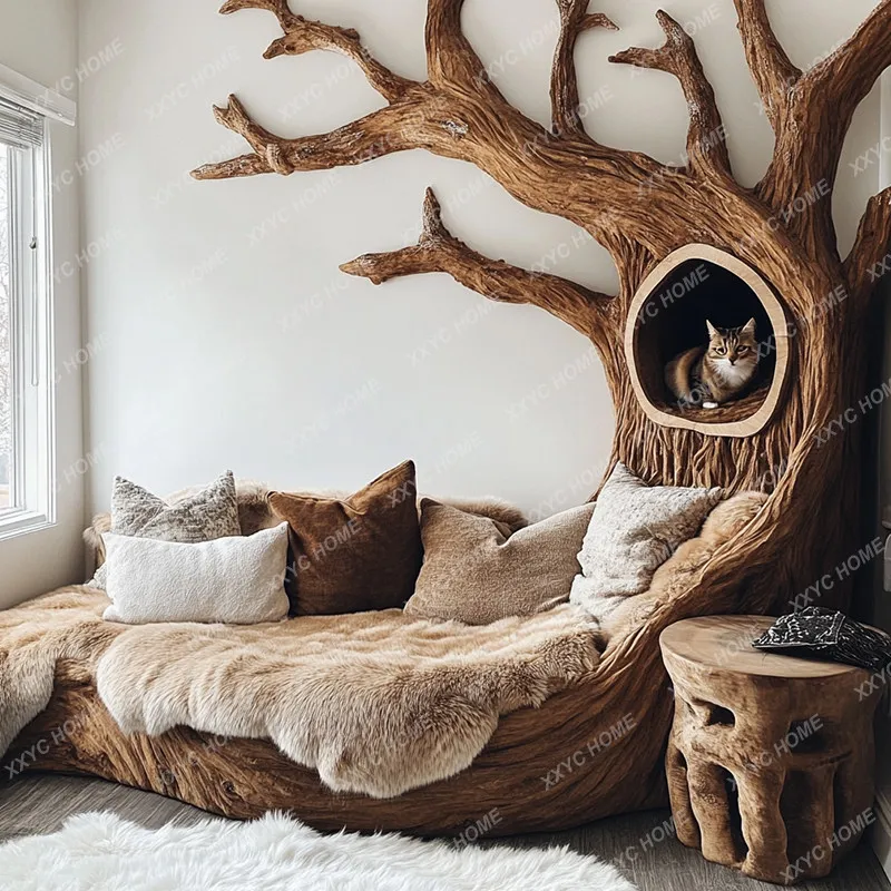 Large luxury cat climbing frame cat villa pet nest integrated climbing frame cat scratching board tree house indoor creative tre