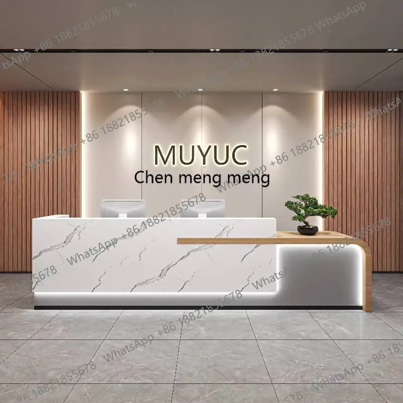 

Dental Luxury Reception Counter Curved Boutique Doctor White Reception Counter Coffee Commercial Toonbank Receptie Furniture