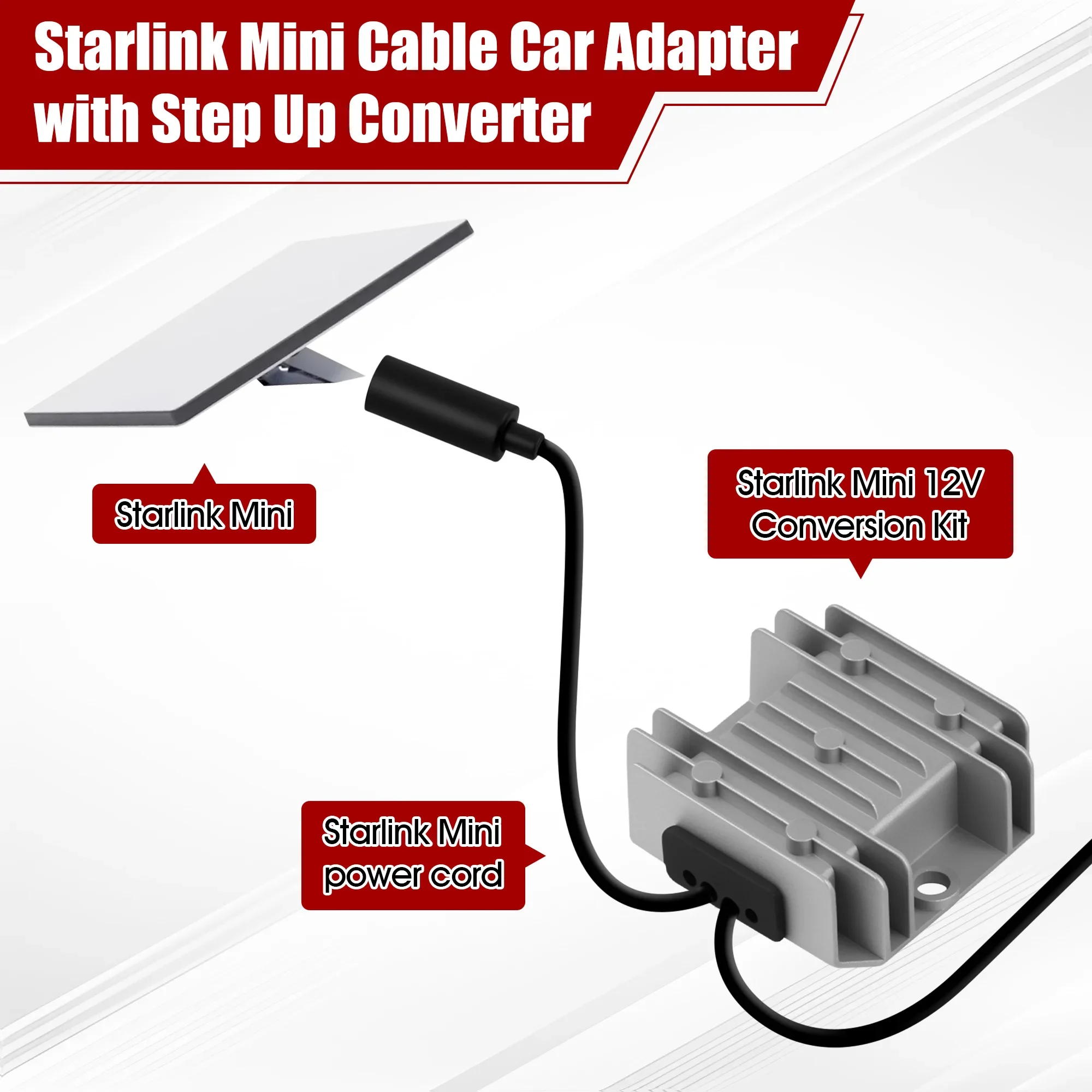 Pop For Starlink Gen 3 Step Up Cigarette Lighter Adapter With DC Cable 57V 4.5A Output 10V-36V Input 18 AWG Starlink Gen3 Car Ch