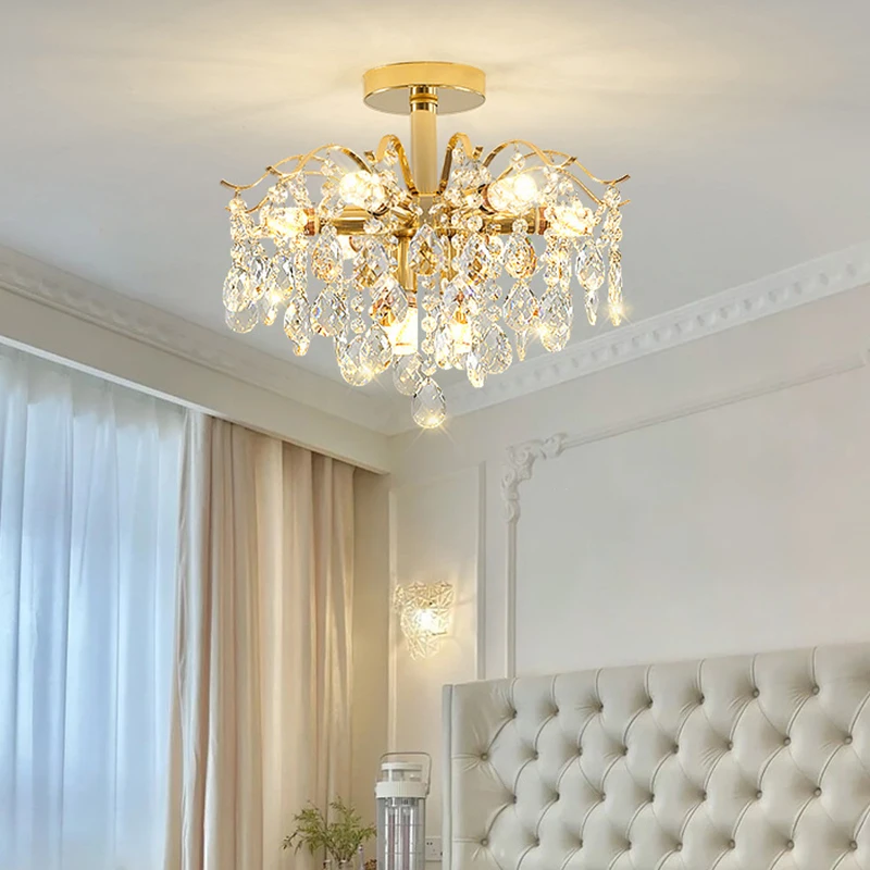 Modern Crystal Luxury E14 LED Lights Chandelier for Living Room Bedroom Lustre Ceiling Pendant Lamp Home Decoration Light Fixtur
