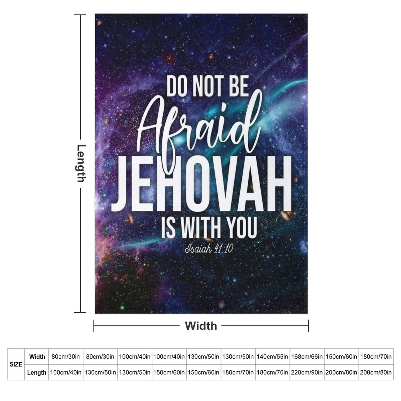 Jehovah is with you Isaiah 41:10 Throw Blanket For Sofa Thin Moving Flannel Plush Thin funny gift Blankets