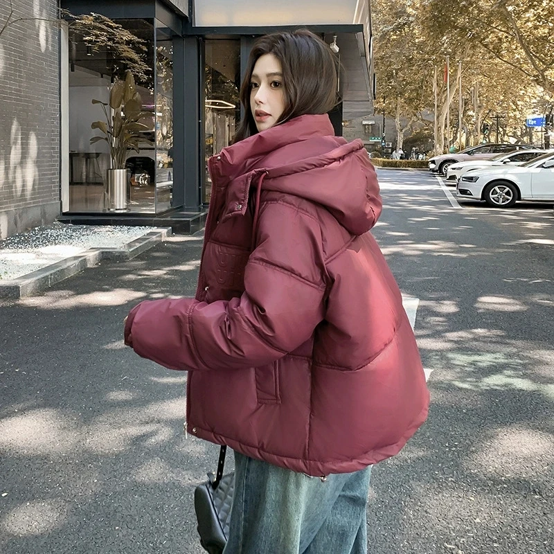 Winter Warm Cotton Padded Jacket 2025 New Down Coat Women Parkas Fashion Overcoat Short Hooded Student Outerwear Female Tops