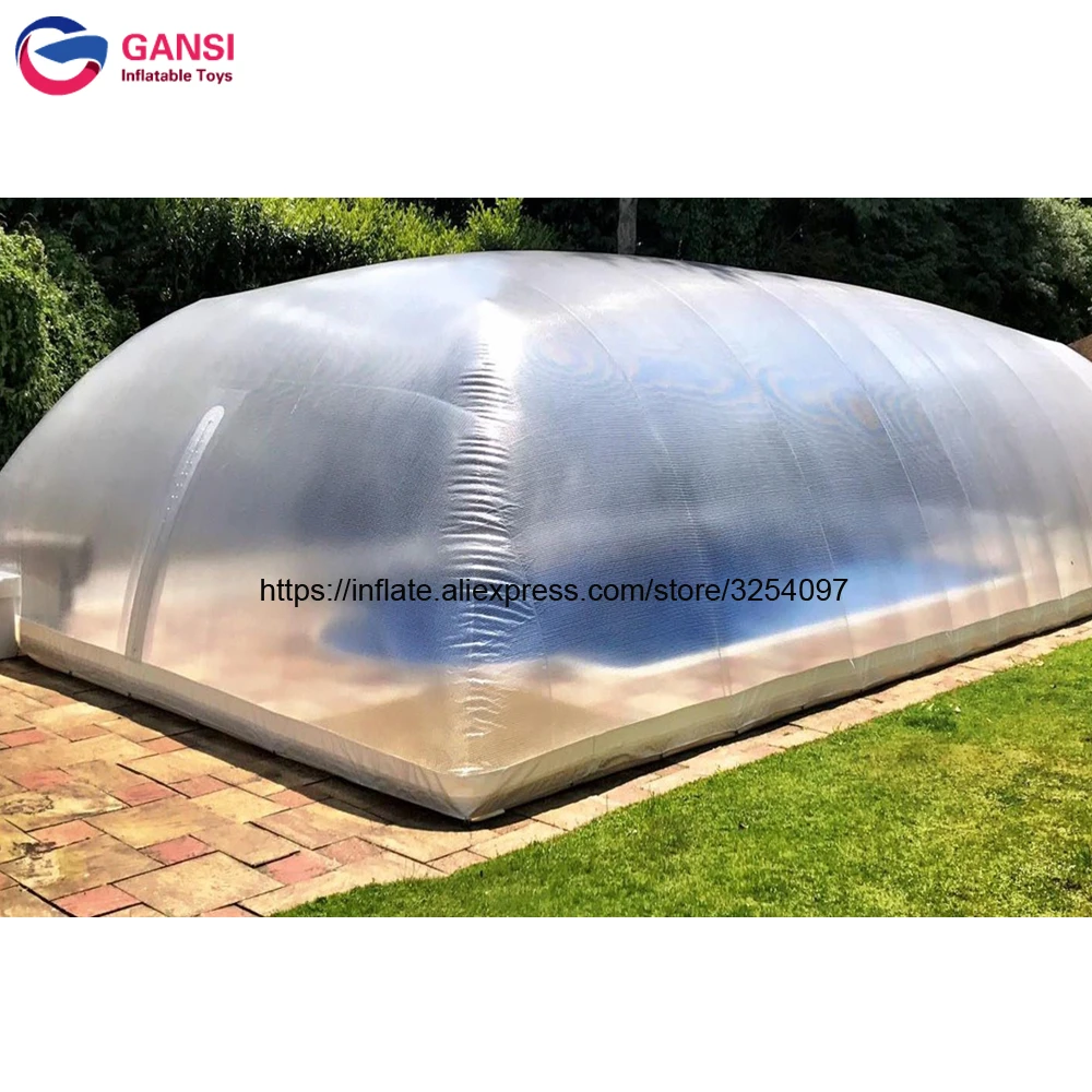 PVC Airtight Transparent Inflatable Pool Dome Tent / Waterproof Swimming Pool Cover For Sale