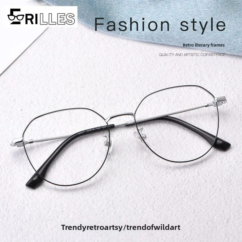 

Круглая оправа для очков из чистого титана, оптические очки унисекс в стиле ретро в полной оправе, винтажный стиль для мужчин/женщин, легкий комфорт