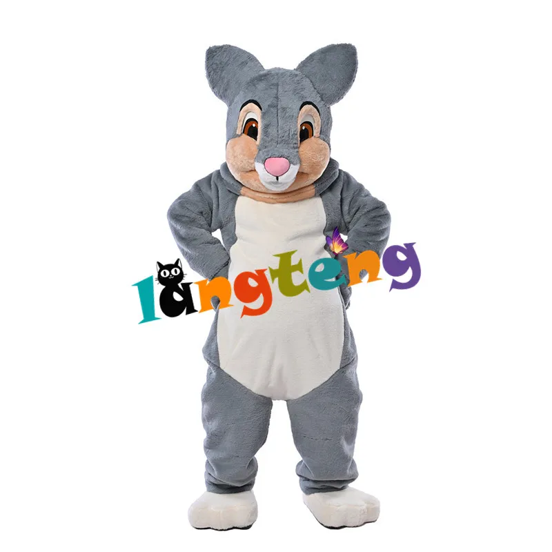 1319 Customized Funny Gray Cute Rabbit Mascot Costume Cosplay Christmas Apparel For Adults