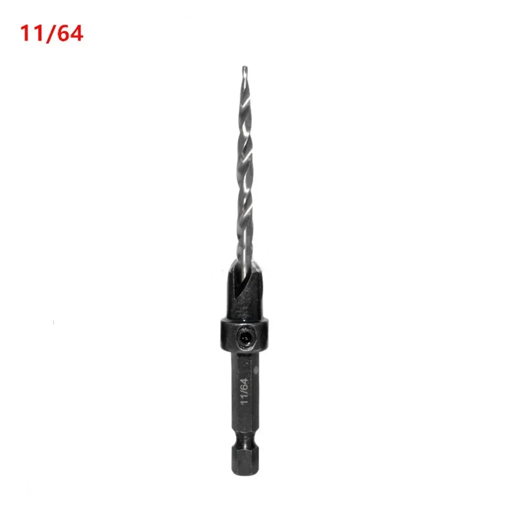 Collar And Wrench 9pc Countersink Drill Bit Set Adjustable Drill Bit Set Black Color Hexagonal Wrench Included