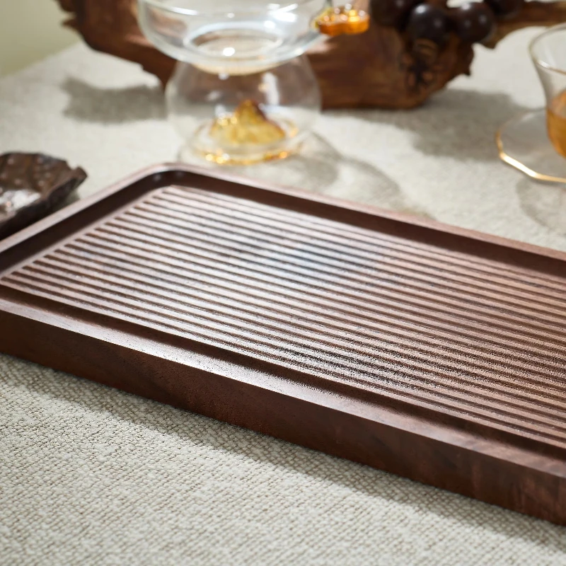 

Black walnut breakfast plate high-end placement plate exquisite retro solid wood