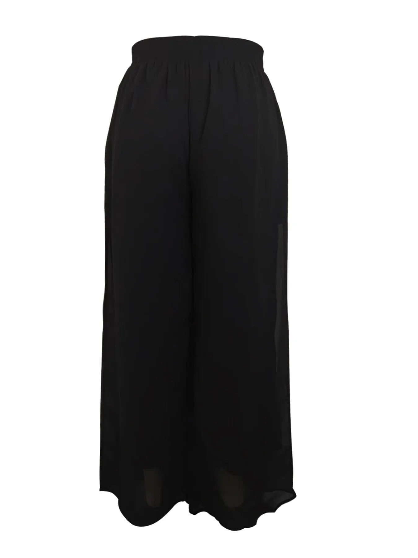 Women's Punk High Waist Loose Fit Full Length Lightweight Chiffon Patchwork Basic Pants Women Clothing Female Clothing Women's