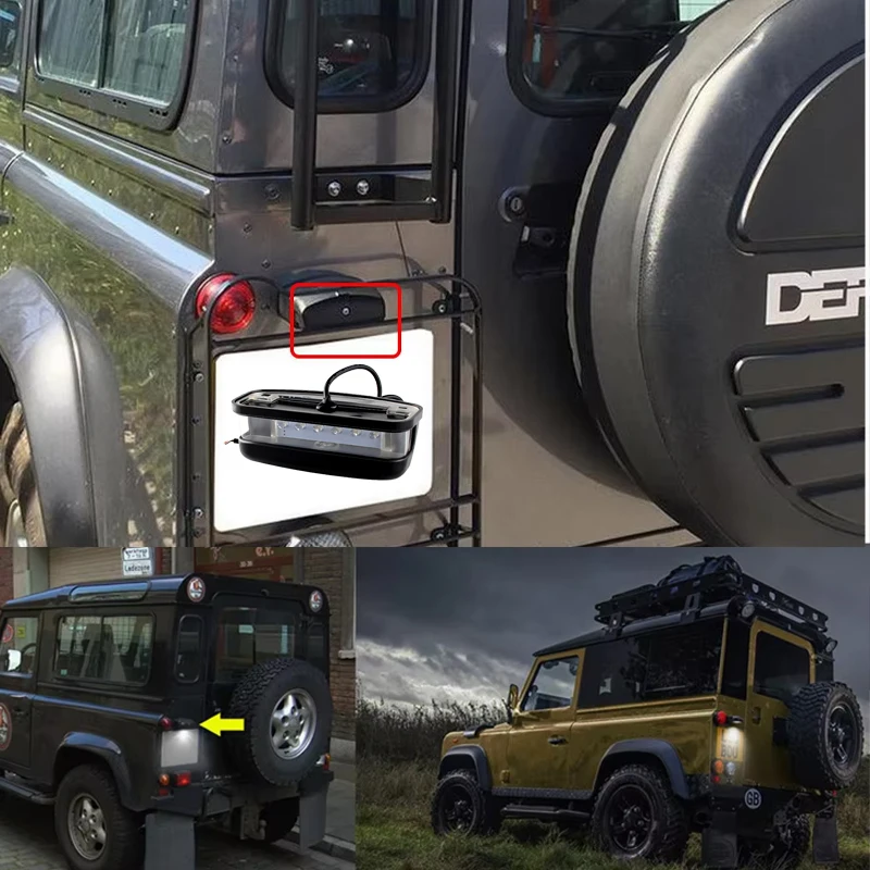 1PC For Land Rover Series 2, 2A & 3 Defender 90/110/130 88/109 Series Rear LED License Number Plate Light OEM#:XFC100550,PRC7255