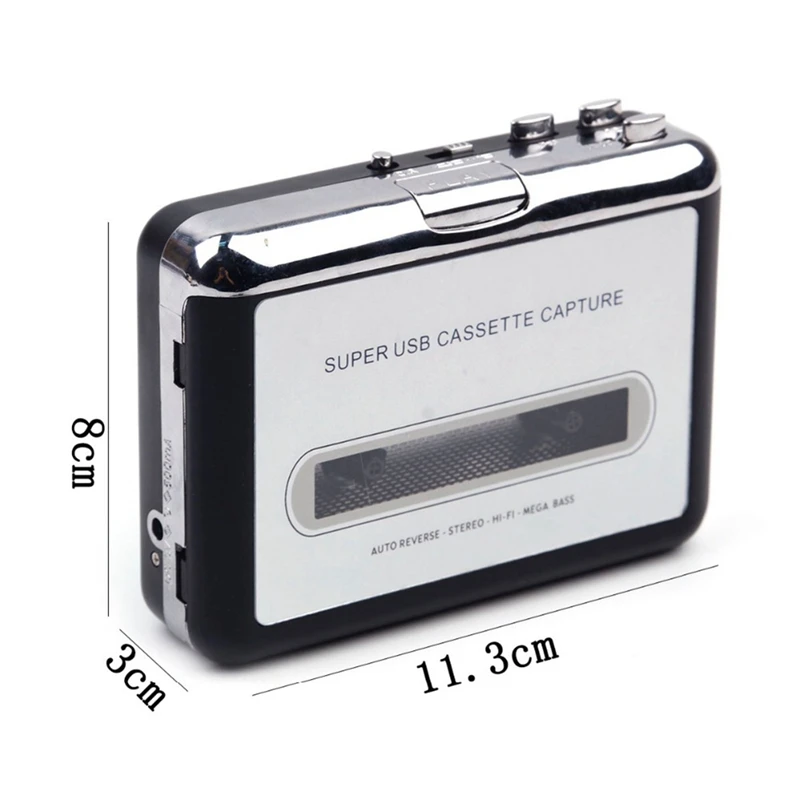Cassette Player to MP3 Converter, Capture Audio Music Player, Converter Cassette On Tape para PC Laptop Via USB
