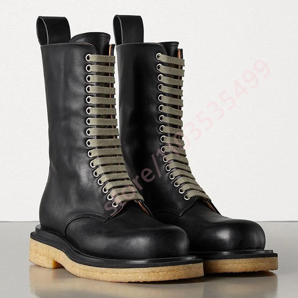 

Черные мотоциклетные ботинки на платформе со шнуровкой, новинка Весна 2026, с круглым носком, в уличном стиле, панк, на низком каблуке, модные женские повседневные ботинки для вечеринок
