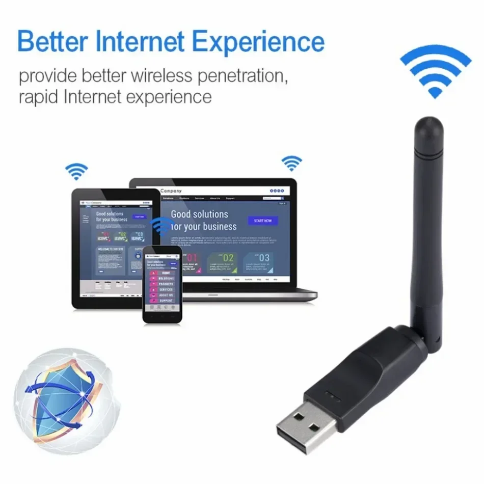 150Mbps WIFI Adapter Wireless Network Card MT7601 USB WiFi Adapter LAN Wi-Fi Receiver Dongle Antenna 802.11 B/g/n for PC Windows