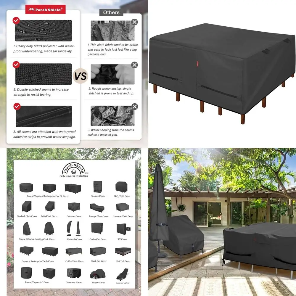 

Водонепроницаемый чехол для стола и стула для патио, квадратный, 64 x 64, черный
