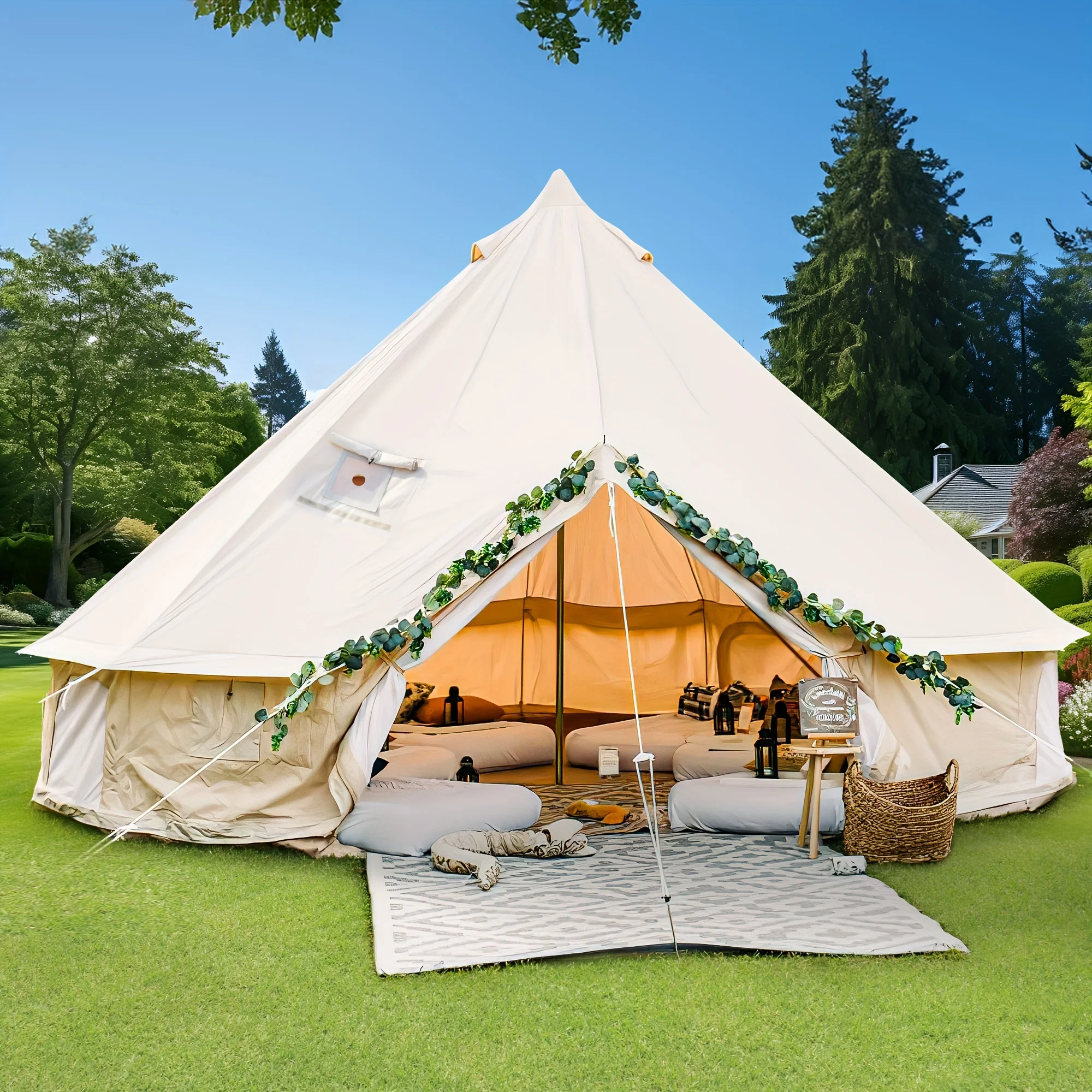 

Camping Tents, Luxury Camping Tents Waterproof, with Tote Bags and Tent Nails, Suitable for Camping, Picnics, Barbecue Parties