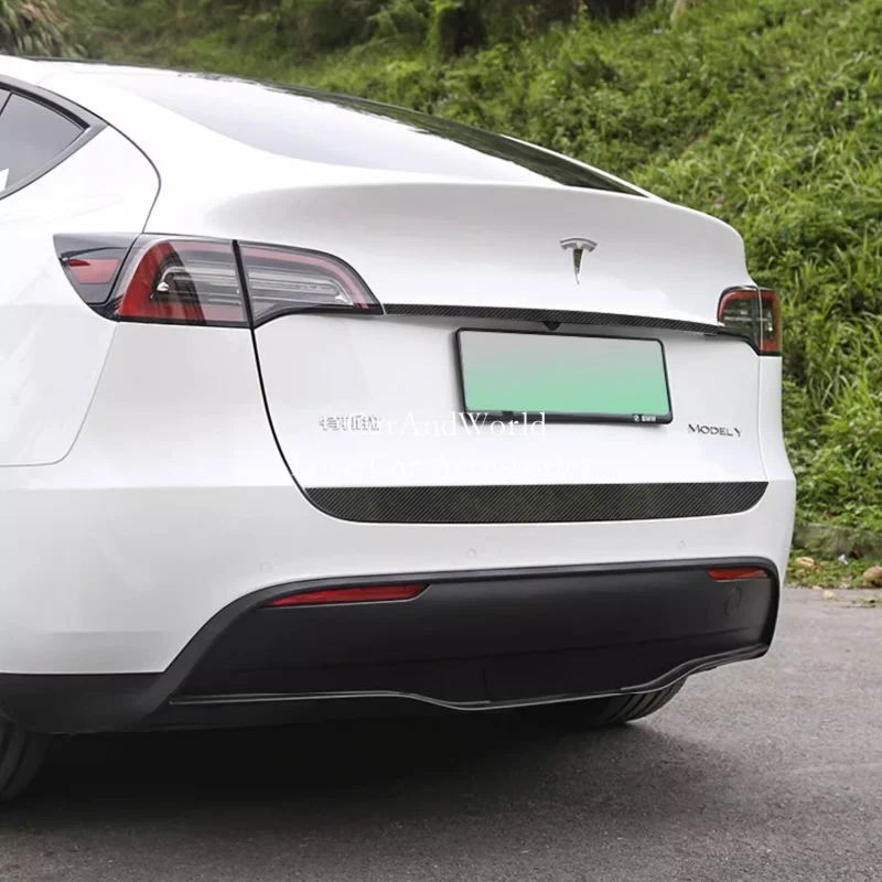 

Stainless Rear Trunk Tail Door Decorative Tailgate Overlay Bright Strips Cover Trims For Tesla Model Y 2019-2024 Car Accessories