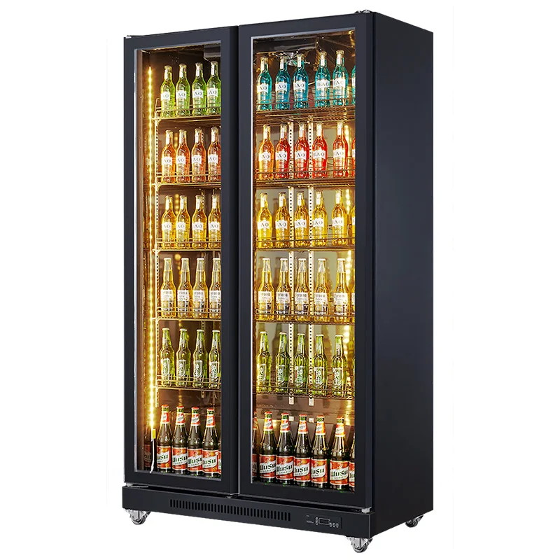 

Commercial Beverage Cabinets Vertical Fresh Keeping Refrigerators Refrigerated Black Beer Cabinets Refrigerated Display Cabinets