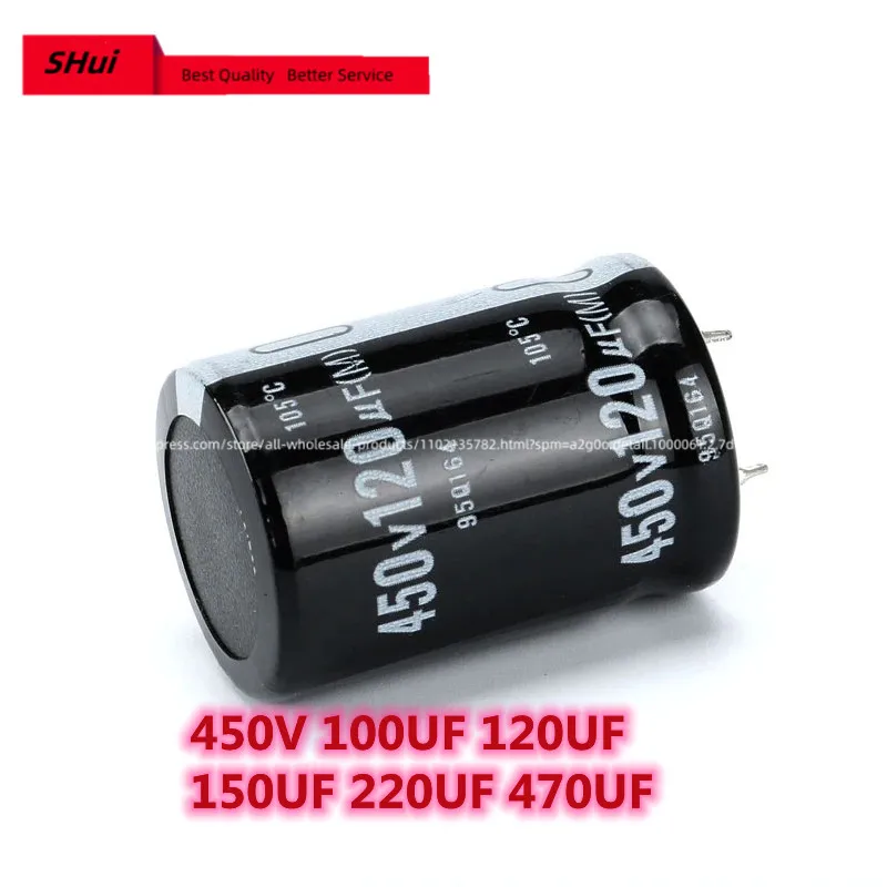 2pcs Aluminium Electrolytic Capacitor 450V 100UF 120UF 150UF 220UF 470UF Capacitance DIP 22*30 25*35 25*30 25*40 35*50