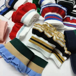 Striped Rib Cuffs Fabric Hoodie Garment Collar Bottom Hem Decor Knit Fungus Webbing Cuffs Clothing Sewing Accessories 40x6cm/pc