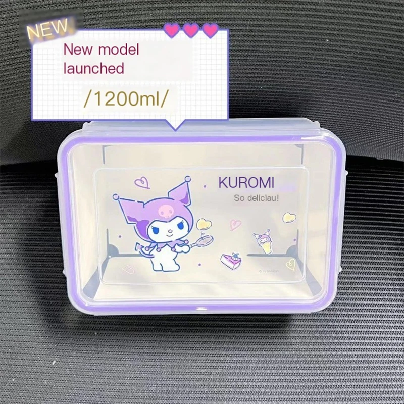 

Kuromi Sanrio My Melody Kawaii Anime Bento Box Cinnamoroll Cute Cartoon Large Capacity Divided Lunch Case Lovely Toys Girls