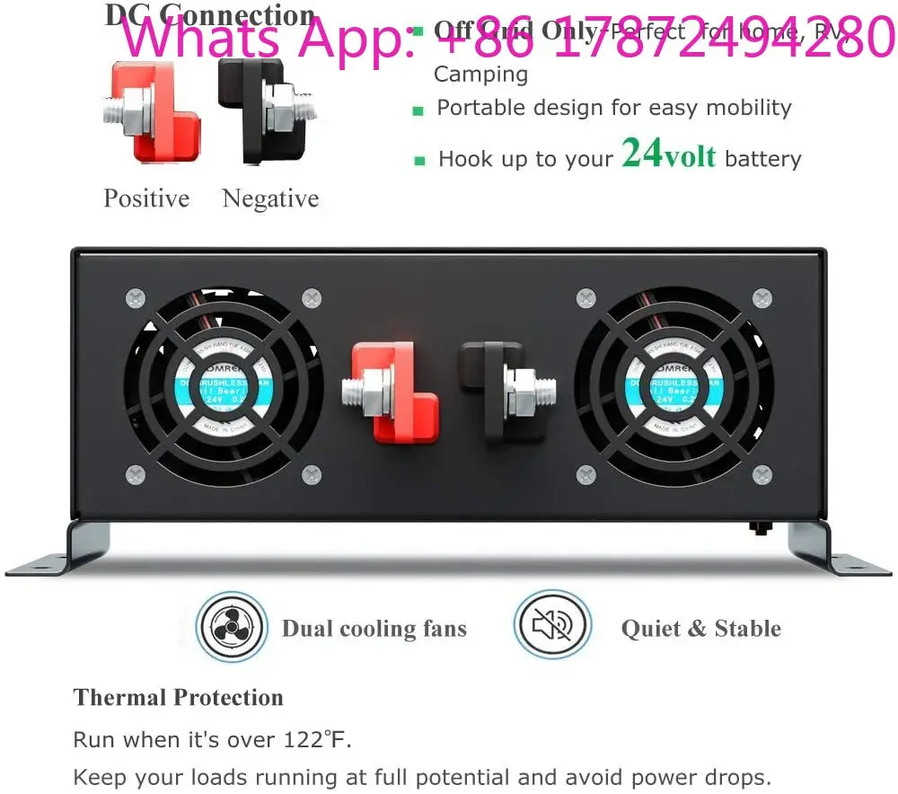 Reliable Pure Sine Wave Inverter 3000W 12V/24V/36V/48V DC to 110V/120V/220V/230V/240V AC Solar Power Converter - view 6