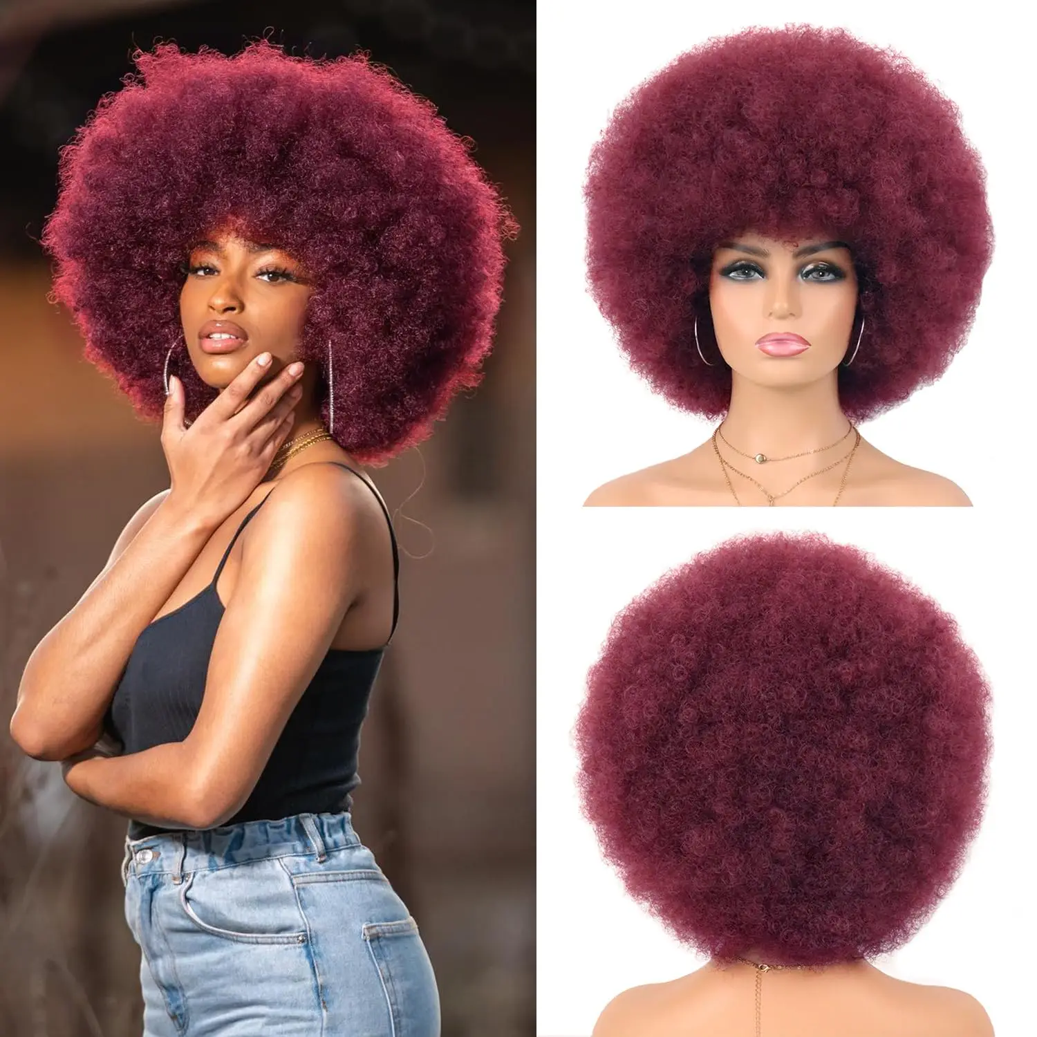 

Афро-парик 70-х годов, короткий цветной афро-пуховый костюм 70-х годов, забавные парики для косплея, короткий пушистый натуральный синтетический парик